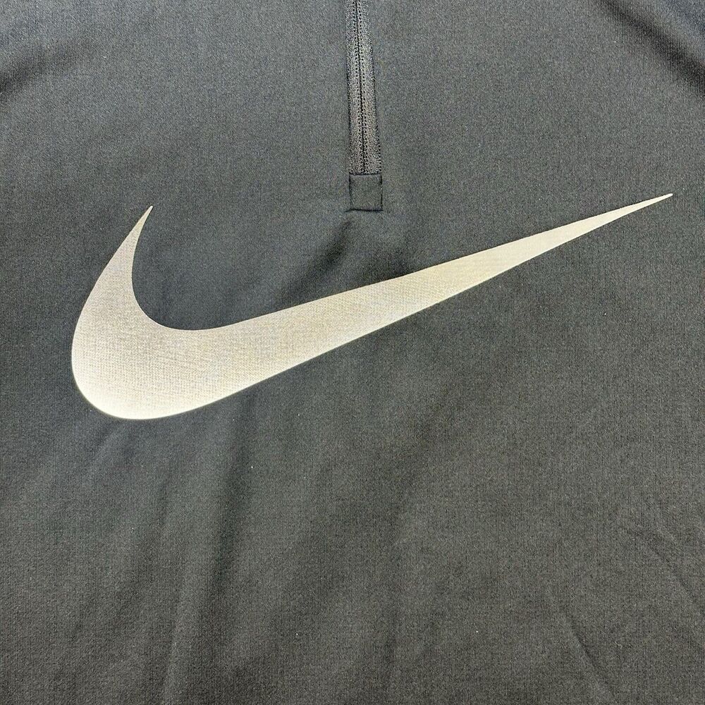 Nike Running Top Men Black Extra Large Long Sleeve Reflective Quarter Zip DriFit - Picture 5 of 14